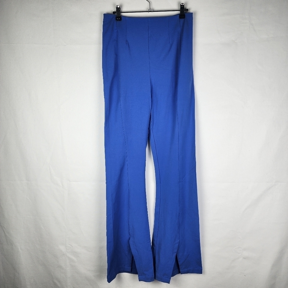 Free People Blue Split Flare Pants Full Length Size Small Boho Hippie Festival - Picture 2 of 7
